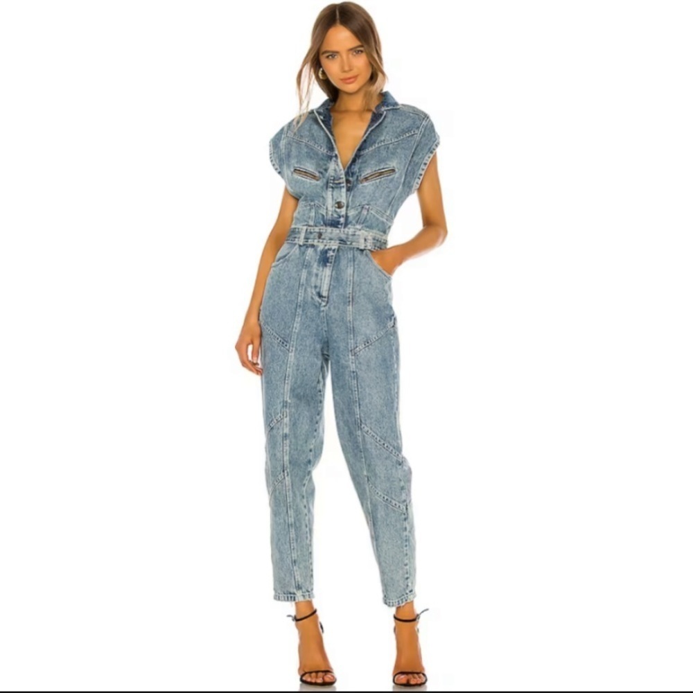 Retrofete Alex Denim Cotton Jumpsuit